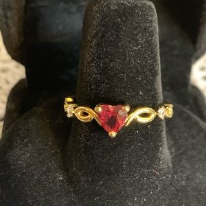 Heart Shaped Ruby Ring